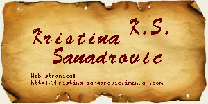 Kristina Sanadrović vizit kartica